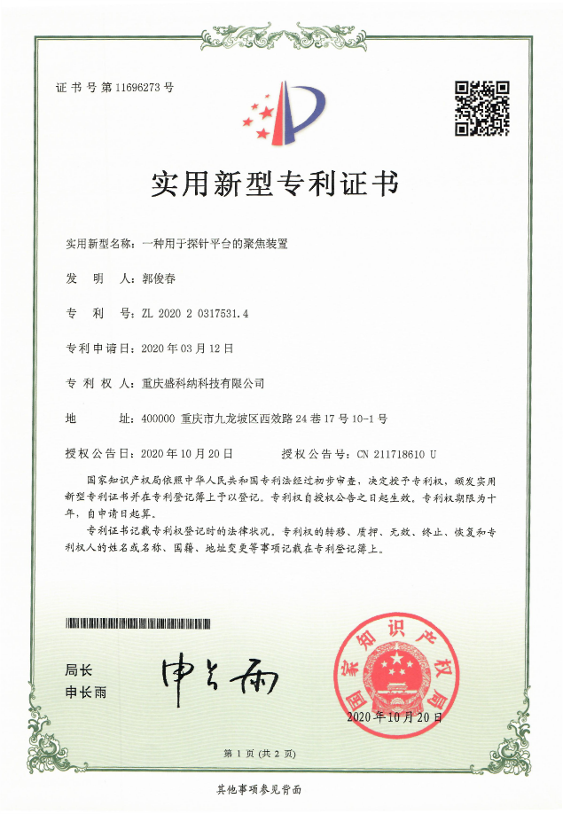实用新型专利证书11696273